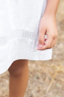 Robe - Blanc Broderies Florales -Mode Enfantine TY30022 01 3