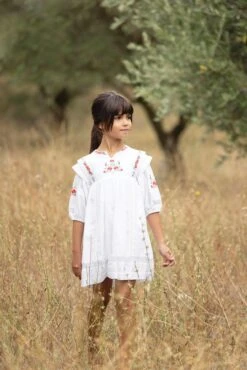 Robe - Blanc Broderies Florales