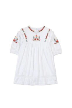 Robe - Blanc Broderies Florales -Mode Enfantine TY30022 01 1 packshot