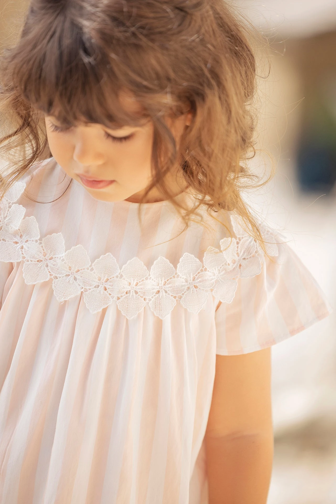 Robe - Rose Pâle Rayures Galla 4 Robe - Rose Pâle Rayures Galla – Image 2