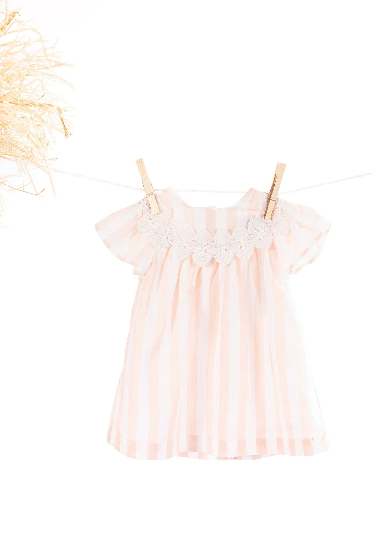 Robe - Rose Pâle Rayures Galla 5 Robe - Rose Pâle Rayures Galla – Image 3