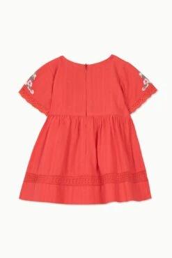 Robe - Rouge Broderies Fleuries 12 Robe - Rouge Broderies Fleuries -Mode Enfantine TY30051 35 2 packshot