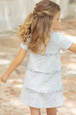 Robe - Bleu Tweed 11 Robe - Bleu Tweed -Mode Enfantine TY30052 45 7