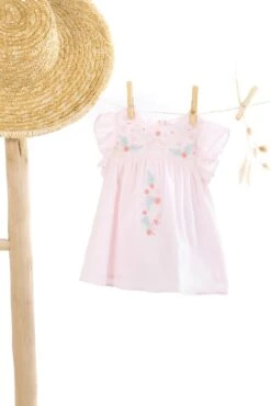 Robe - Rose Pâle Voile De Coton -Mode Enfantine TY30071 31