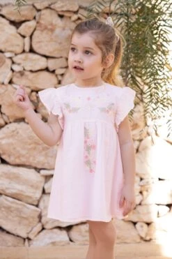 Robe - Rose Pâle Voile De Coton