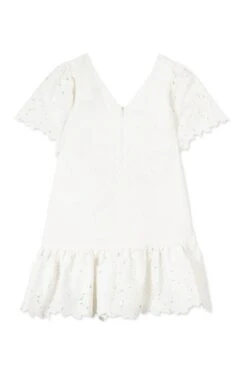 Robe - Blanc Broderies Coton -Mode Enfantine TY30072 01 2 packshot