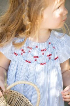 Robe - Bleu Denim Seersucker -Mode Enfantine TY30111 45 3