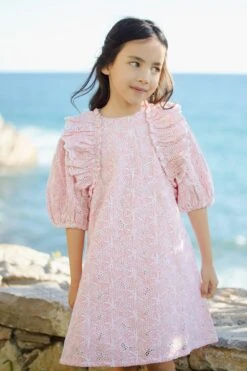 Mode Enfantine 22 Robe - Rose Broderies Anglaises