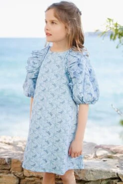 Robe - Bleu Broderies Anglaises