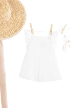 Robe - Blanc Broderies Anglaises 11 Robe - Blanc Broderies Anglaises -Mode Enfantine TY30141 01