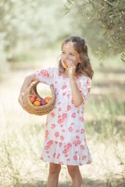 Robe - Blanc Fleurs Coton