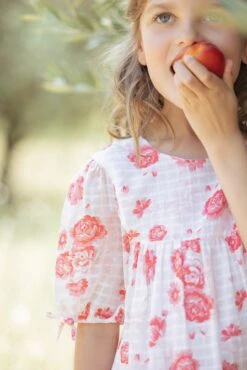 Robe - Blanc Fleurs Coton -Mode Enfantine TY30202 01 3