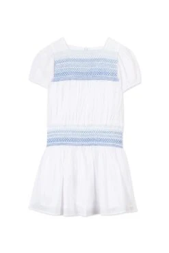 Robe - Blanc Smocks Bleu 11 Robe - Blanc Smocks Bleu -Mode Enfantine TY30212 01 1 packshot