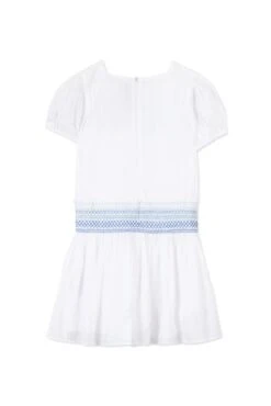 Robe - Blanc Smocks Bleu 13 Robe - Blanc Smocks Bleu -Mode Enfantine TY30212 01 3 packshot
