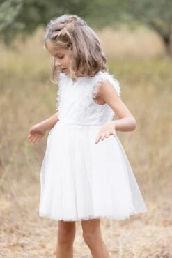 Robe - Ecru Manches Volantées