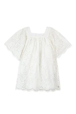 Robe - Ecru Broderies Rosées -Mode Enfantine TY30252 13 1 packshot