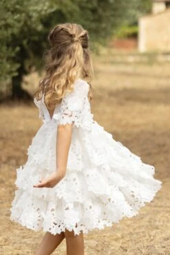 Robe - Blanc Broderies Relief -Mode Enfantine TY30292 01 8