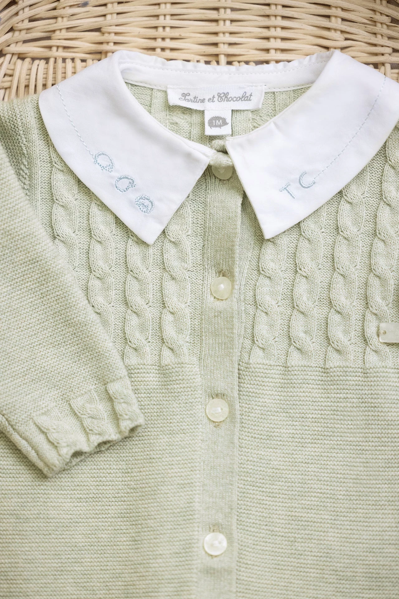 Combinaison Longue - Vert Tilleul Point Mousse 4 Combinaison Longue - Vert Tilleul Point Mousse – Image 2