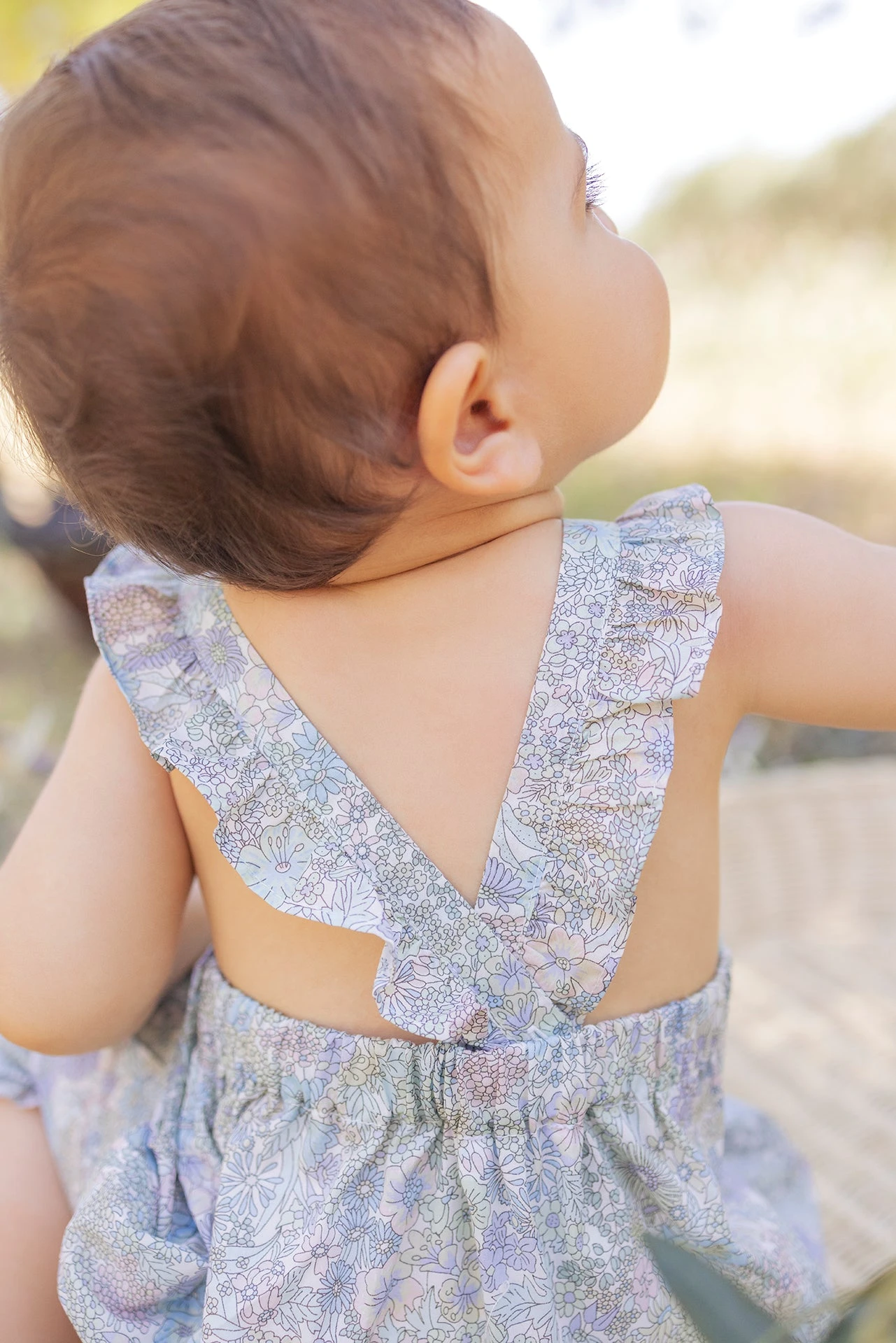 Combinaison Longue - Vert Tissu Liberty 4 Combinaison Longue - Vert Tissu Liberty – Image 2