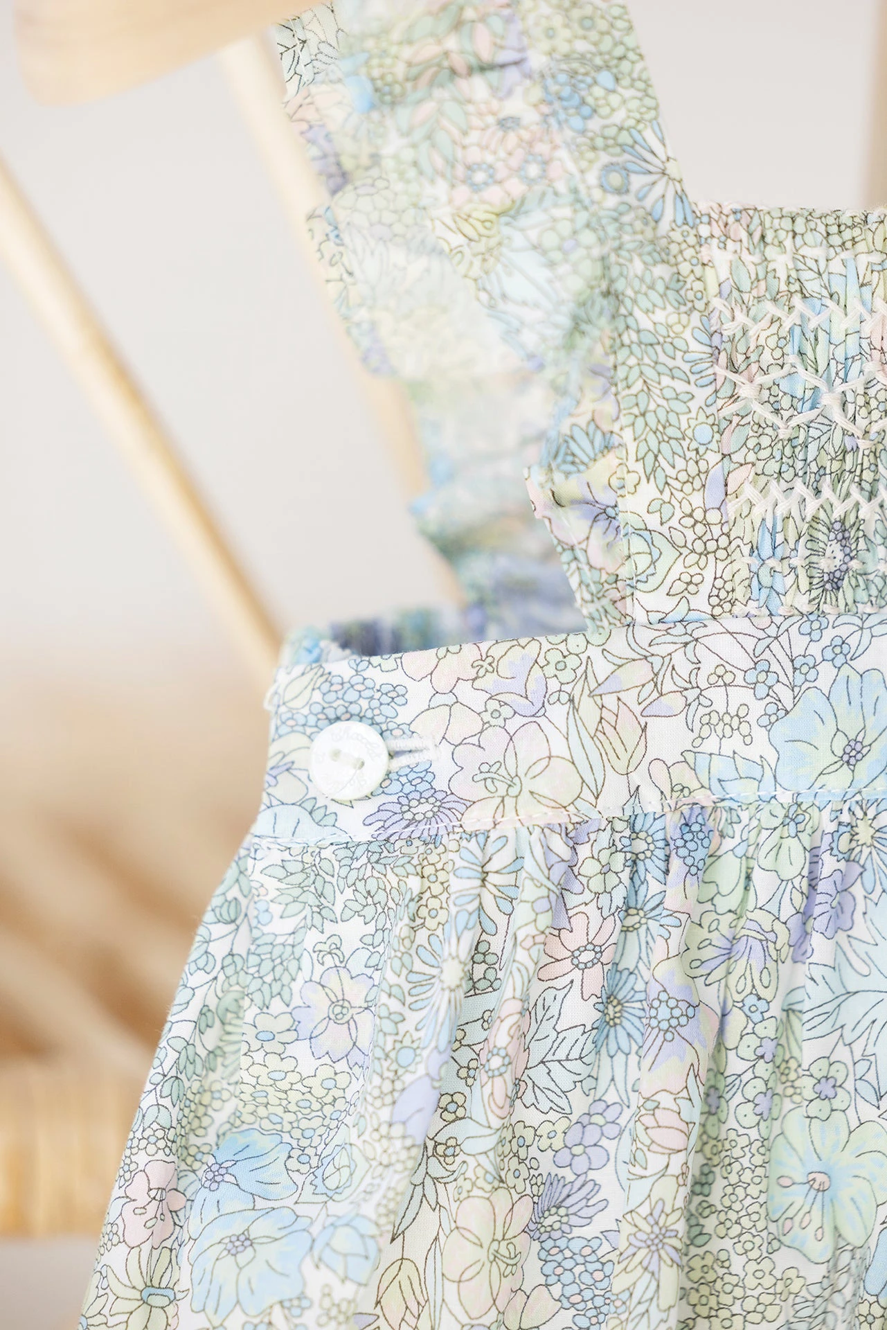 Combinaison Longue - Vert Tissu Liberty 6 Combinaison Longue - Vert Tissu Liberty – Image 4