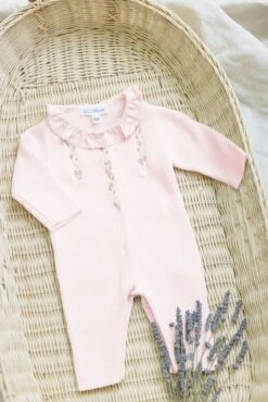 Combinaison Longue - Rose Pâle Broderies