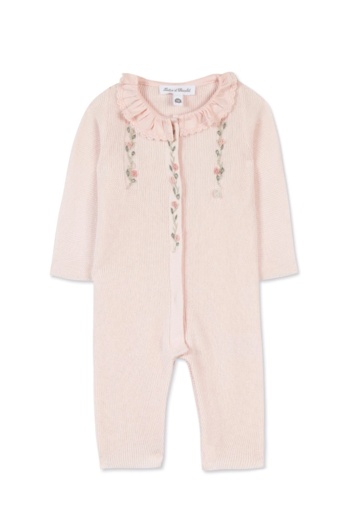 Combinaison Longue - Rose Pâle Broderies 5 Combinaison Longue - Rose Pâle Broderies – Image 3