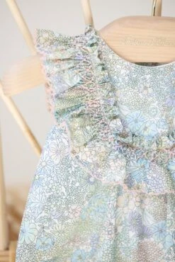 Combinaison Courte - Vert Tissu Liberty -Mode Enfantine TY33020 50 2