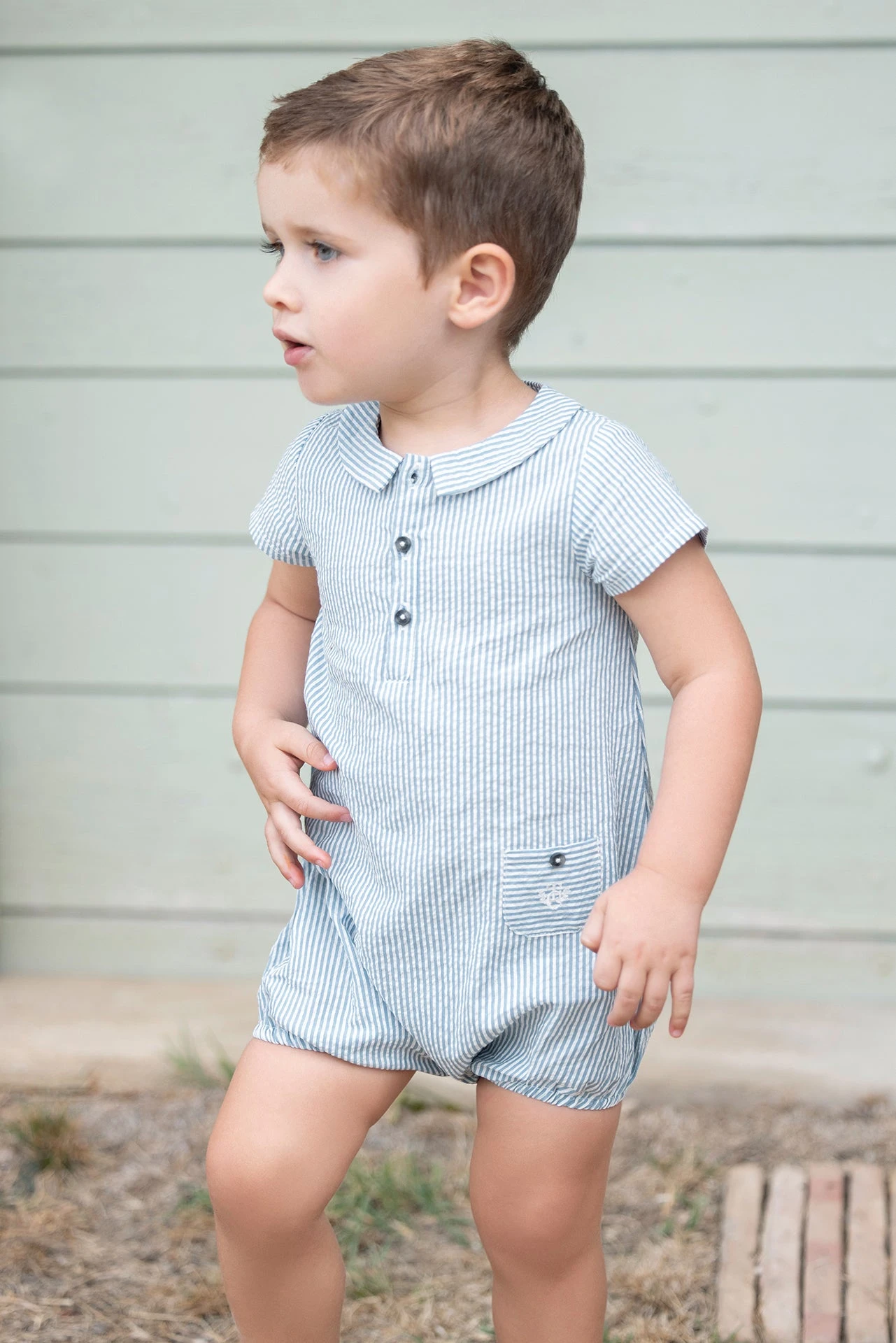 Combinaison Courte - Azur Rayures 3 Combinaison Courte - Azur Rayures