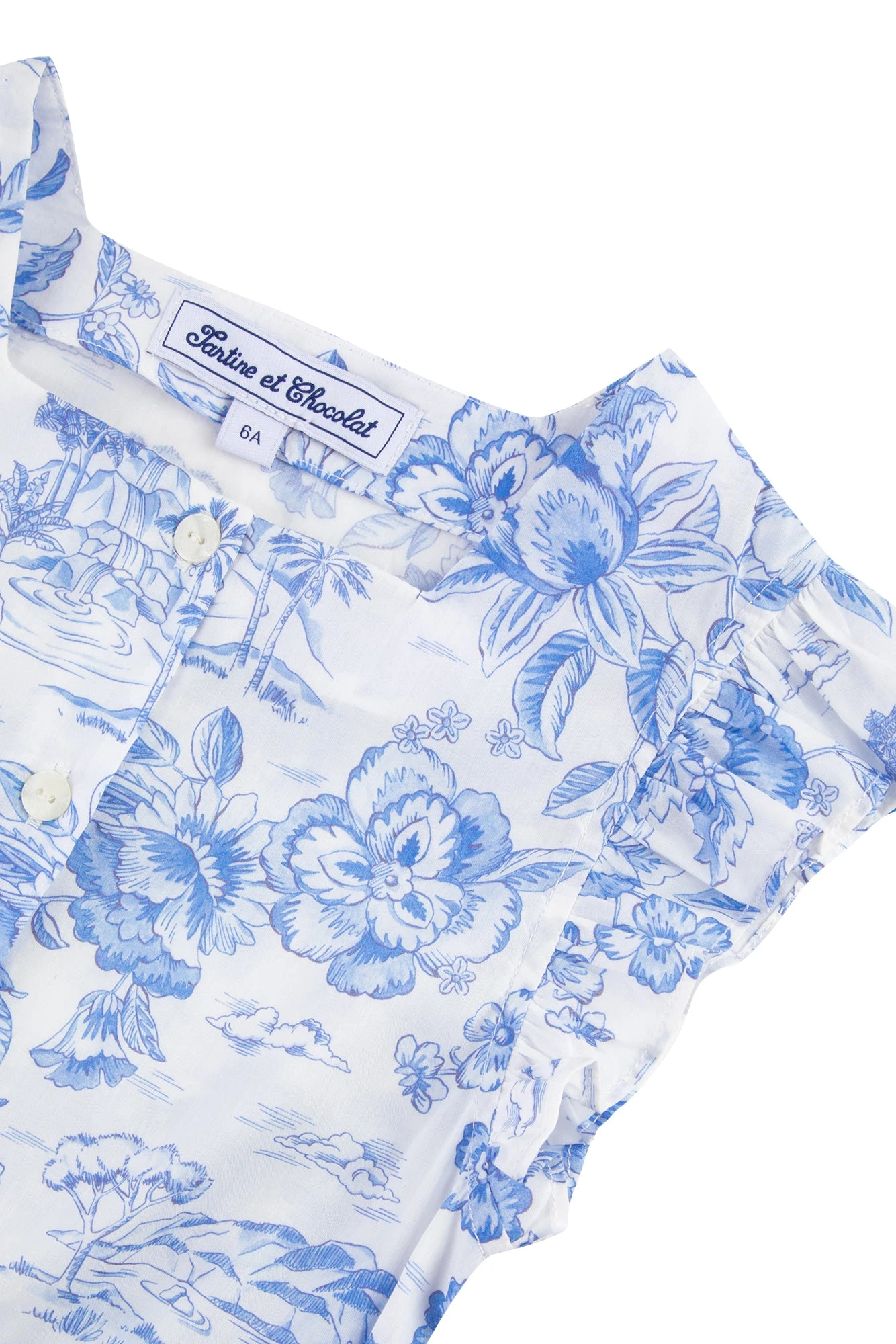 Combinaison Courte - Bleu Tissu Liberty 8 Combinaison Courte - Bleu Tissu Liberty – Image 6