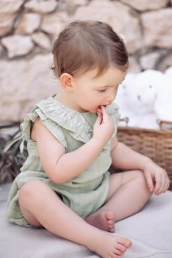 Combinaison Courte - Vert Champ De Blé -Mode Enfantine TY33031 51 2