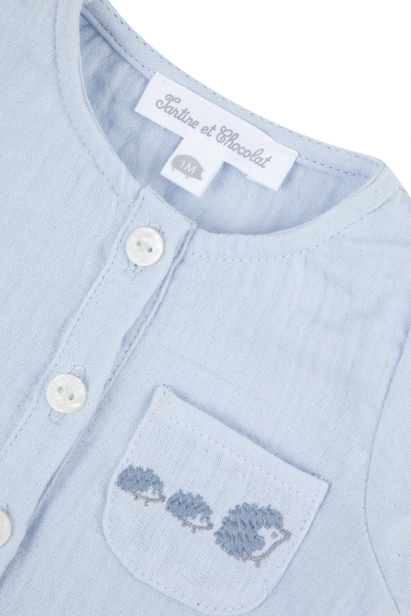 Combinaison Courte - Bleu Grisé Coton 7 Combinaison Courte - Bleu Grisé Coton – Image 5