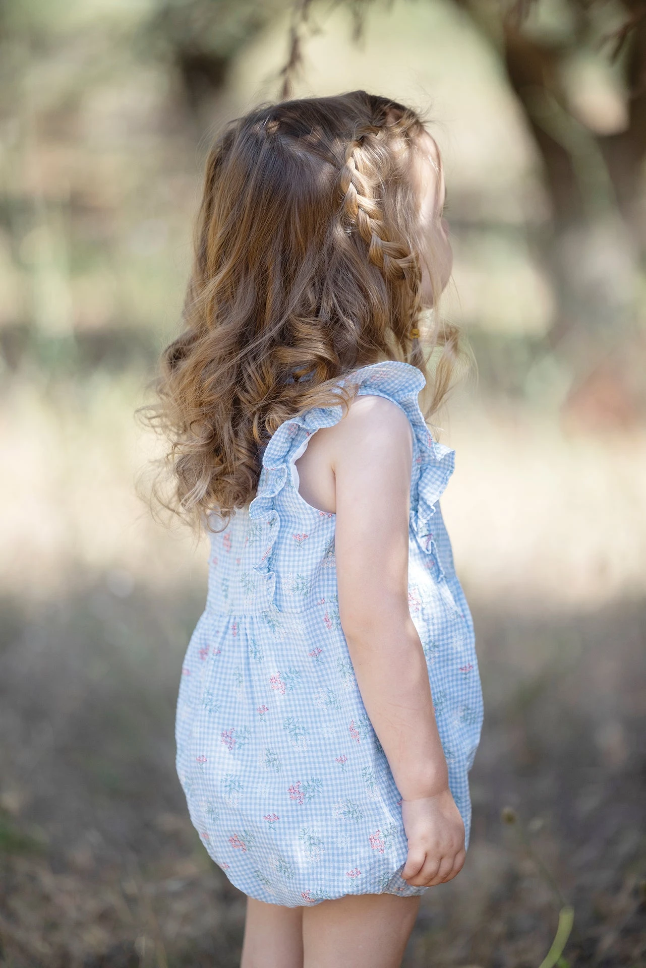 Combinaison Courte - Bleu Seersucker Vichy Printé 4 Combinaison Courte - Bleu Seersucker Vichy Printé – Image 2