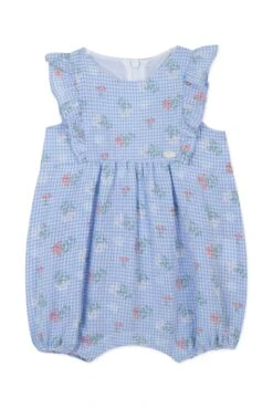 Combinaison Courte - Bleu Seersucker Vichy Printé 13 Combinaison Courte - Bleu Seersucker Vichy Printé -Mode Enfantine TY33051 42 1 packshot