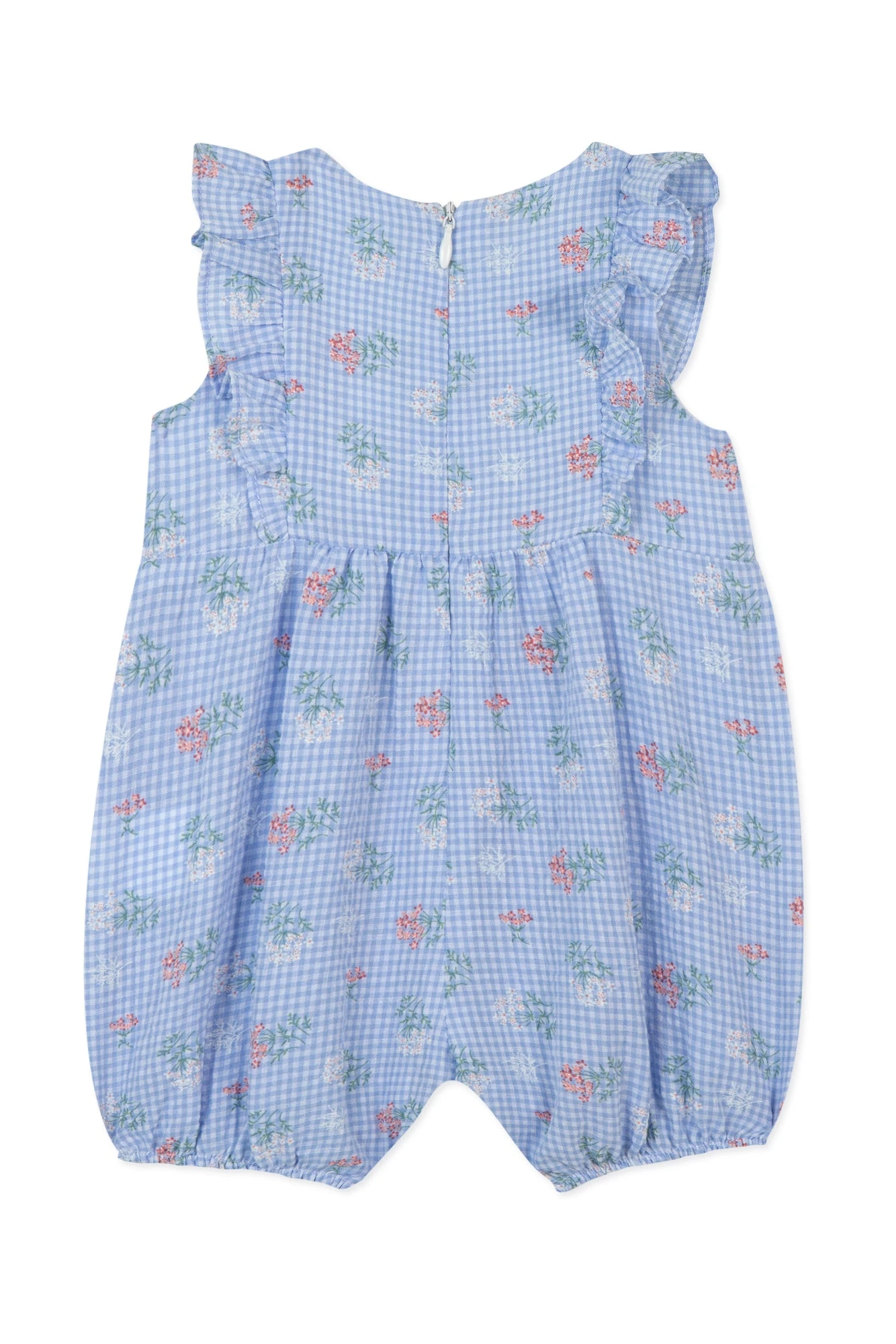 Combinaison Courte - Bleu Seersucker Vichy Printé 8 Combinaison Courte - Bleu Seersucker Vichy Printé – Image 6