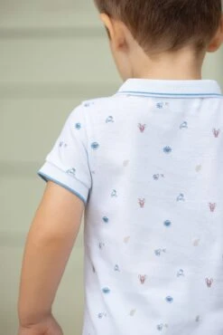 Combinaison Courte - Bleu Ciel Illustrations Mer -Mode Enfantine TY33071 41 2