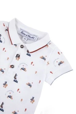 Combinaison Courte - Blanc Illustrations Désert -Mode Enfantine TY33071 01 3 packshot