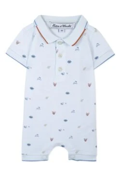 Combinaison Courte - Bleu Ciel Illustrations Mer -Mode Enfantine TY33071 41 1 packshot