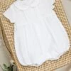 Combinaison Courte - Blanc Col Plastron 2 Combinaison Courte - Blanc Col Plastron -Mode Enfantine TY33140 01 1
