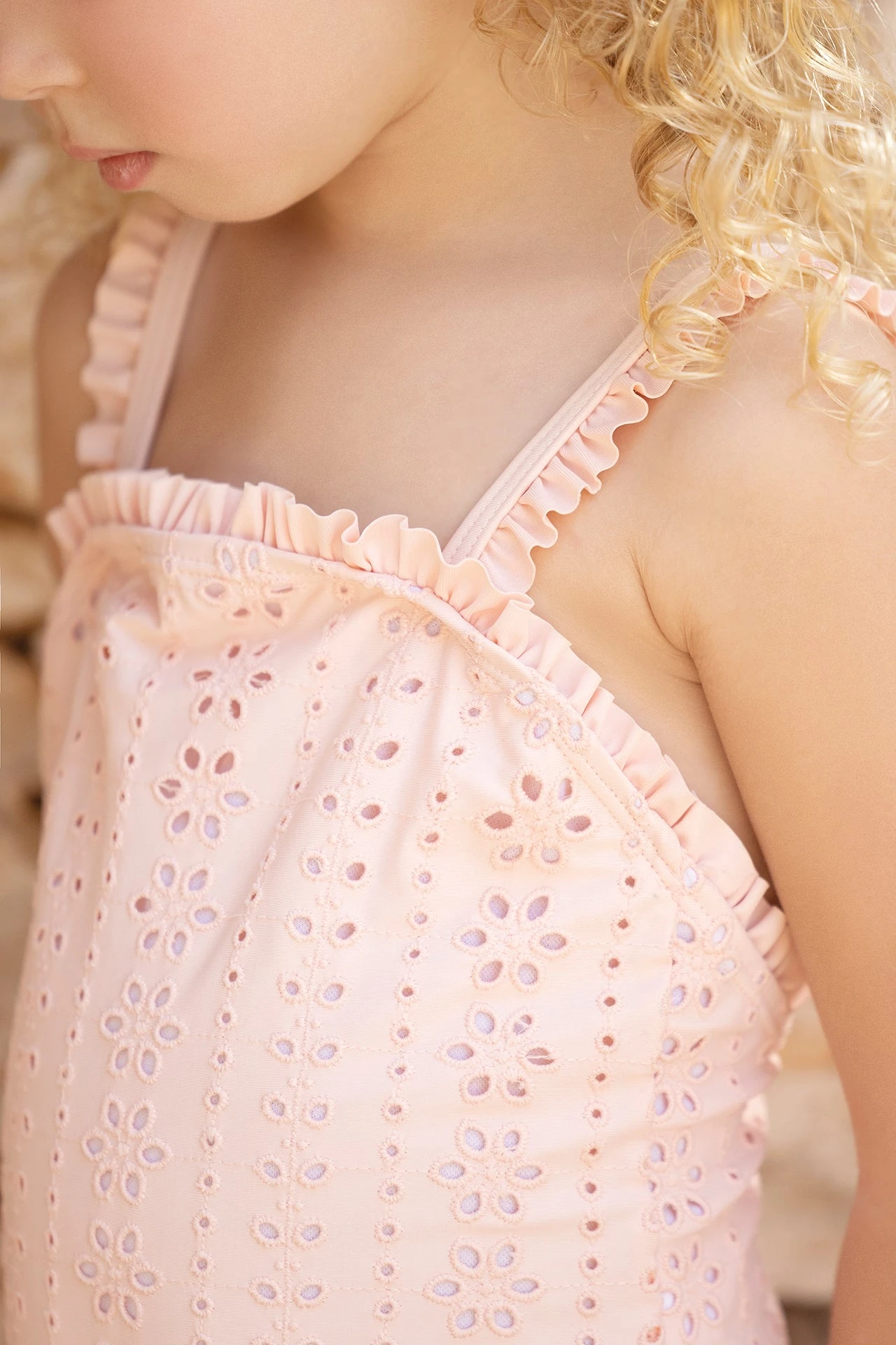 Maillot De Bain - Rose Pâle Broderies 5 Maillot De Bain - Rose Pâle Broderies – Image 3