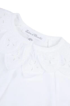 Pyjama - Blanc Velours Collerette Fleur 9 Pyjama - Blanc Velours Collerette Fleur -Mode Enfantine TY54030 01 3 packshot