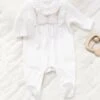Pyjama - Blanc Col Plastron Broderies 1 Pyjama - Blanc Col Plastron Broderies -Mode Enfantine TY54060 01 1
