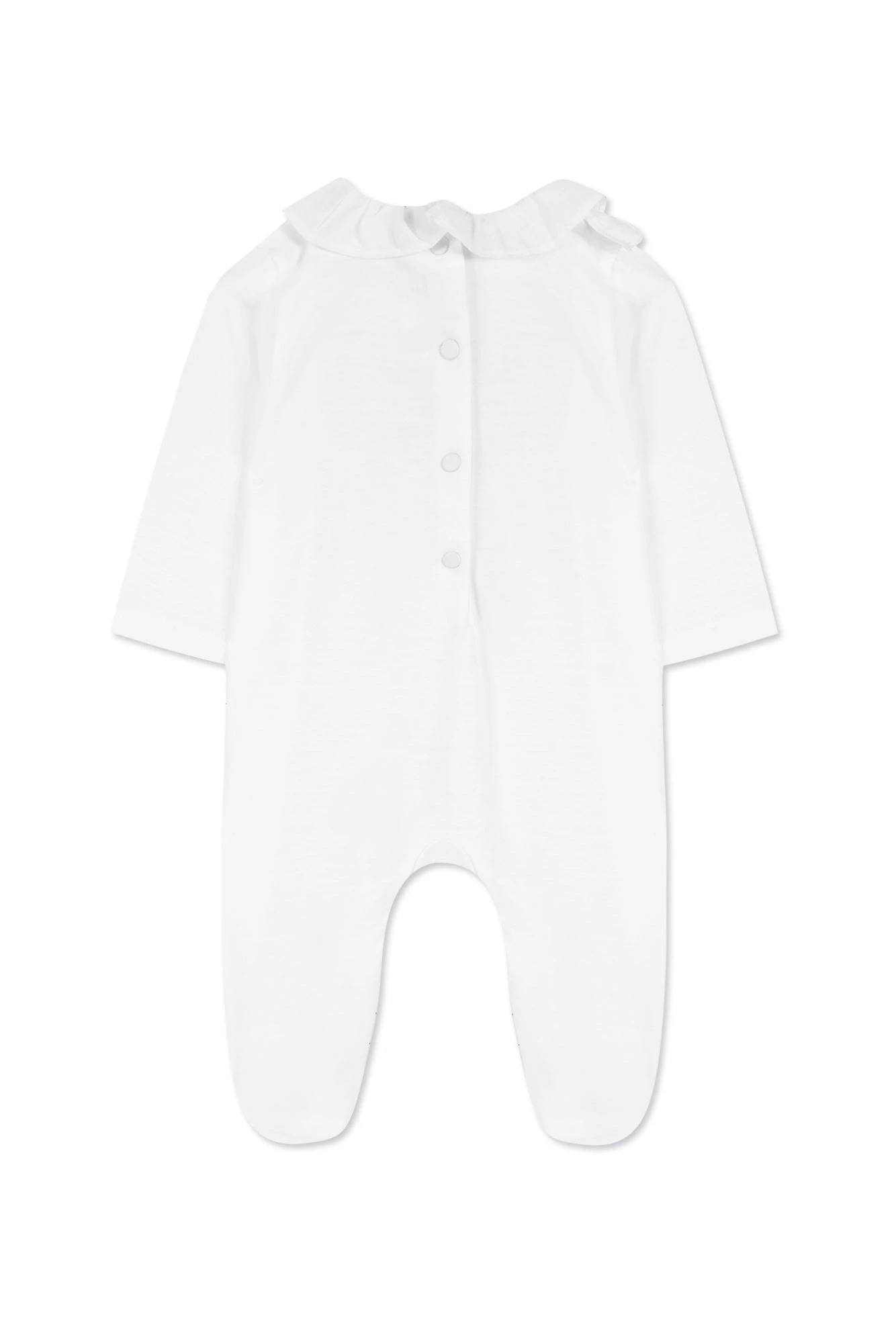 Pyjama - Blanc Col Plastron Broderies 6 Pyjama - Blanc Col Plastron Broderies – Image 4