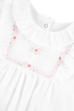 Pyjama - Blanc Col Plastron Broderies 11 Pyjama - Blanc Col Plastron Broderies -Mode Enfantine TY54060 01 3 packshot