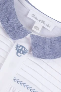 Pyjama - Blanc Col Chambray -Mode Enfantine TY54070 01 3 packshot