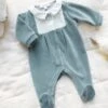 Pyjama - Bleu Nuage Velours Col Plastron 2 Pyjama - Bleu Nuage Velours Col Plastron -Mode Enfantine TY54080 40 1