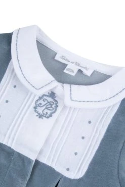 Pyjama - Bleu Nuage Velours Col Plastron -Mode Enfantine TY54080 40 3 packshot