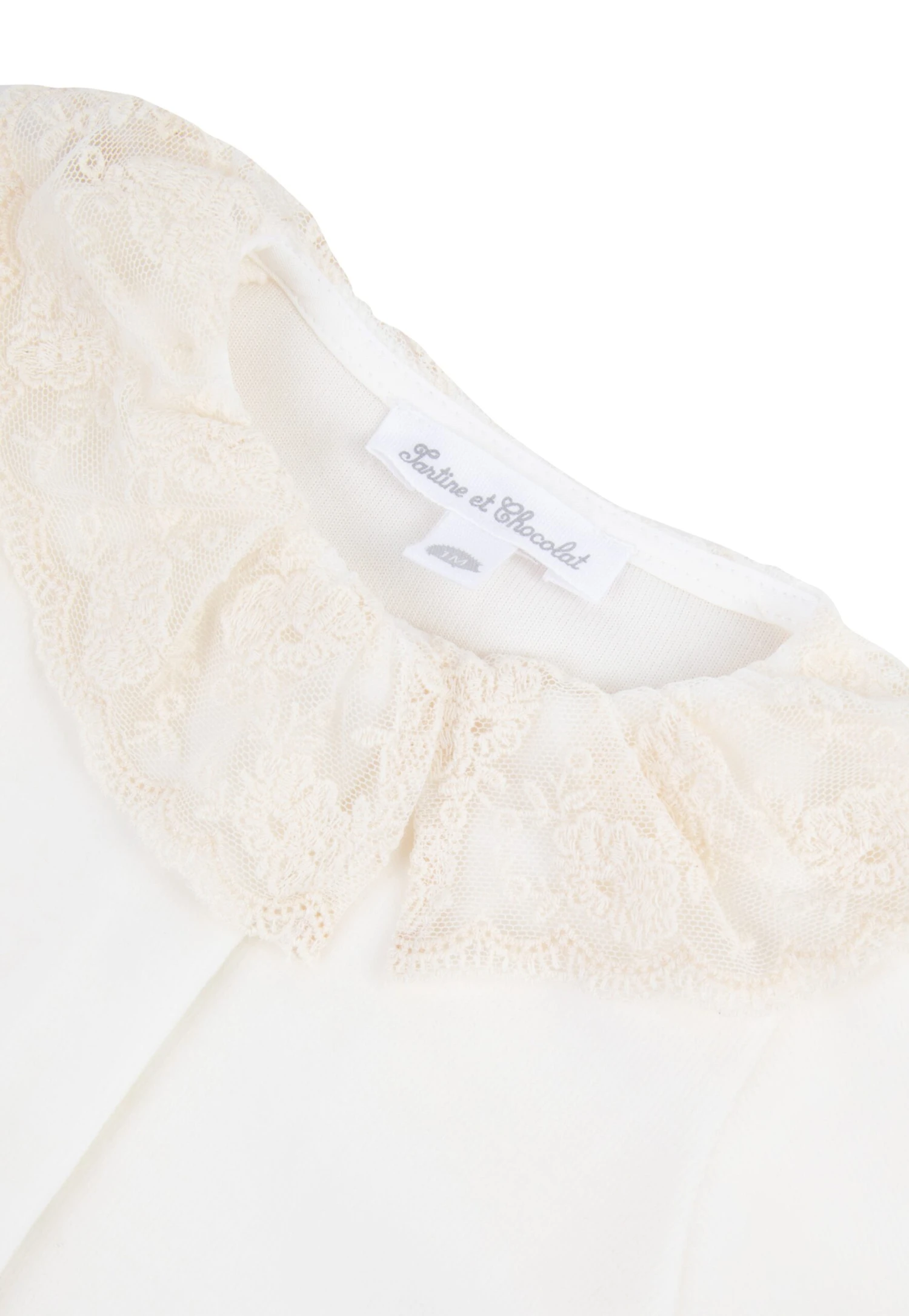 Pyjama - Velours Ecru Col Dentelle 10 Pyjama - Velours Ecru Col Dentelle – Image 8