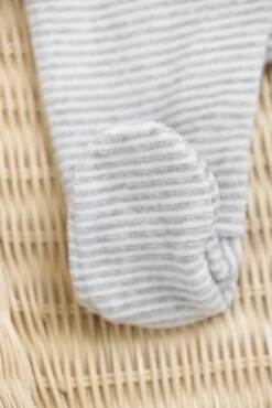 Pyjama - Velours Gris Chiné Rayé -Mode Enfantine TY54160 21 3